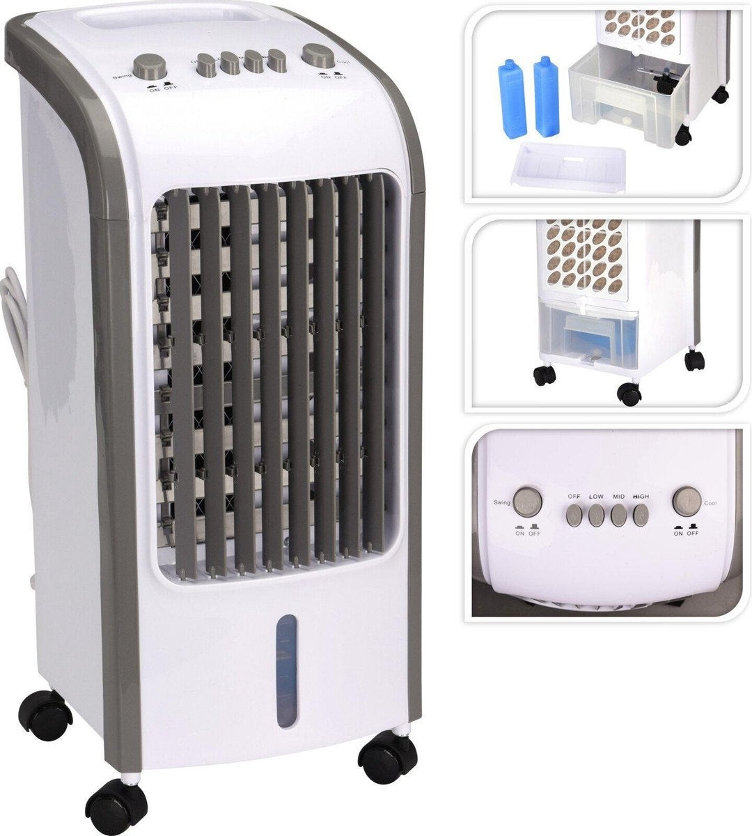 Climatiseur Mobile - Excellent Electrics - 80 Watt - Silencieux - 3.5L - Blanc