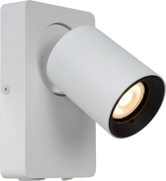 Lucide NIGEL - Lampe de chevet / Applique murale - LED à intensité variable et couleur de lumière réglable - CCT - GU10 - 1x5 W 2200 K/3000 K - Avec port de recharge USB - Blanc