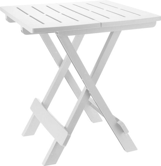 Table pliante Pro Garden / table de camping en plastique 45 x 43 x 50 cm, blanche