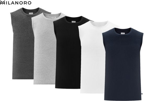 Milanoro - M - T-shirt sans manches - Gris clair