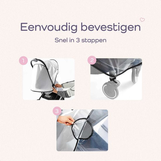 Qwali Rain Cover Pram Universal - Poussette - Rain Cover Buggy - Pram Accessories
