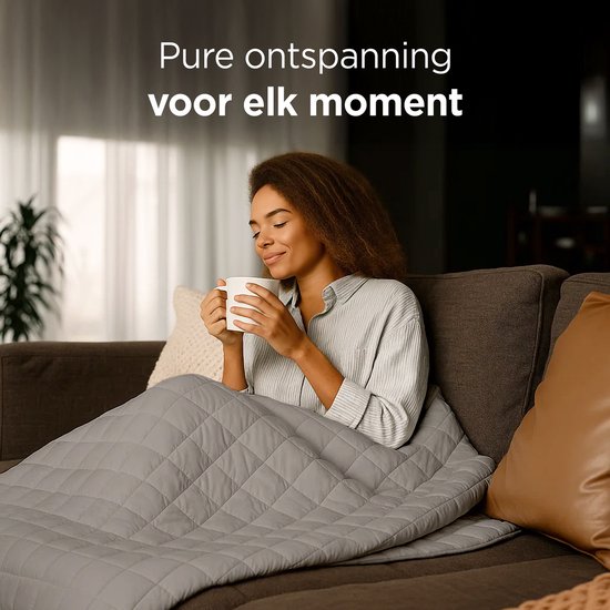 Couverture lestée CozySense® 8kg - 100% Tencel - Couverture lestée - Couverture lourde avec régulation de la température et confort respirant - Répartition de la pression GLASS-Flow® - 1 personne - Gris