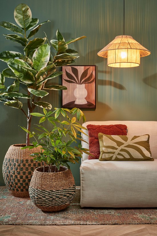 Mica Decorations Panier Billy pour plantes - H52 x Ø47 cm - Seagrass - Vert