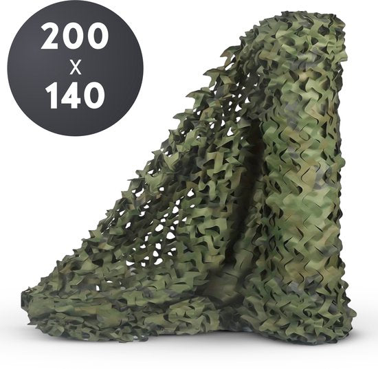 Filet de camouflage Volcan 200 x 140 - Toile d'ombrage - Camonet - Pour un effet de camouflage optimal - Vert