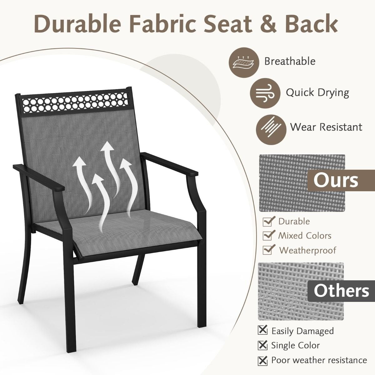 Chaises de jardin Coast - Lot de 2 - Noir - 66x61x90cm