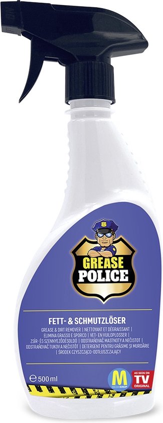 Grease Police avec chiffon en microfibre | Nettoyant puissant contre la graisse et la saleté | Nettoyant multi-usages et dégraissant pour la cuisine, la salle de bains et le jardin