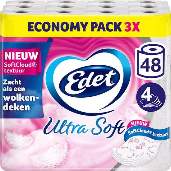 Papier hygiénique Edet Ultra Soft - 4 plis - 48 rouleaux - paquet Advantage