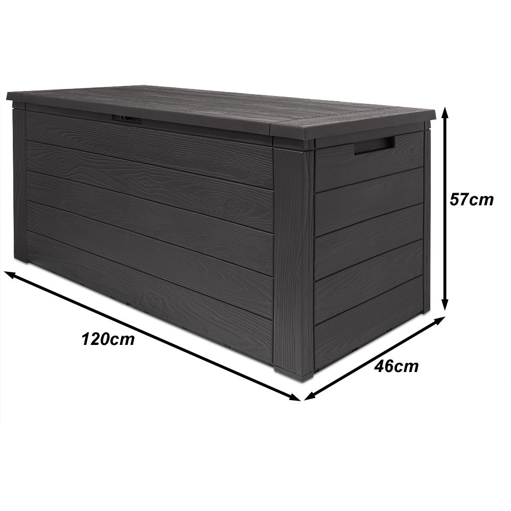 Boîte de rangement éxtérieur - Deubois - anthracite - Extérieur - Convient pour la terrasse, le balcon et le jardin -120 x 46 x 57cm  - Gris