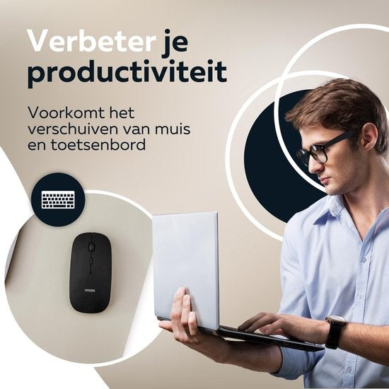 Sous main - WURK Professional Desk Pad Leatherette - Organisateur de bureau - Inclut un clip pour câble - Beige - 80x40