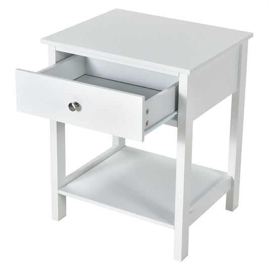 Table de chevet Coast 2-stage night sideboard table de chevet moderne avec tiroir blanc