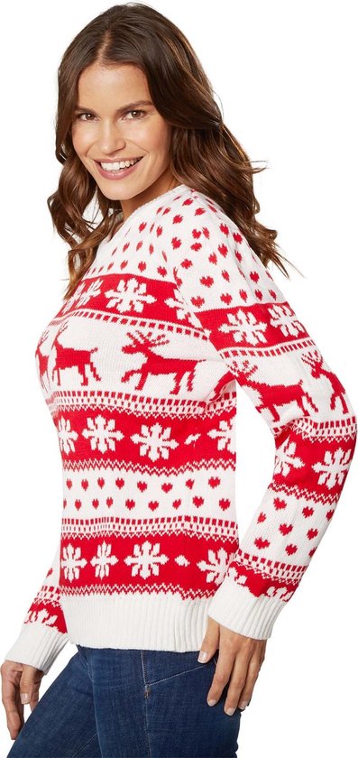 Dressforfun Pull de Noël hiver magique blanc et rouge pour femme XXL - costume déguisement halloween déguisement carnaval déguisement carnaval déguisement carnaval - 303339