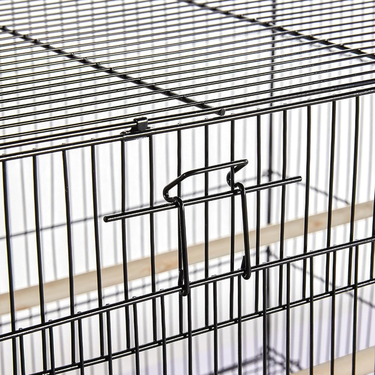 Cage à oiseaux empilable Yaheetech 76 × 45,5 × 45,5 cm – Noire – Cage spacieuse pour perruches et petits perroquets