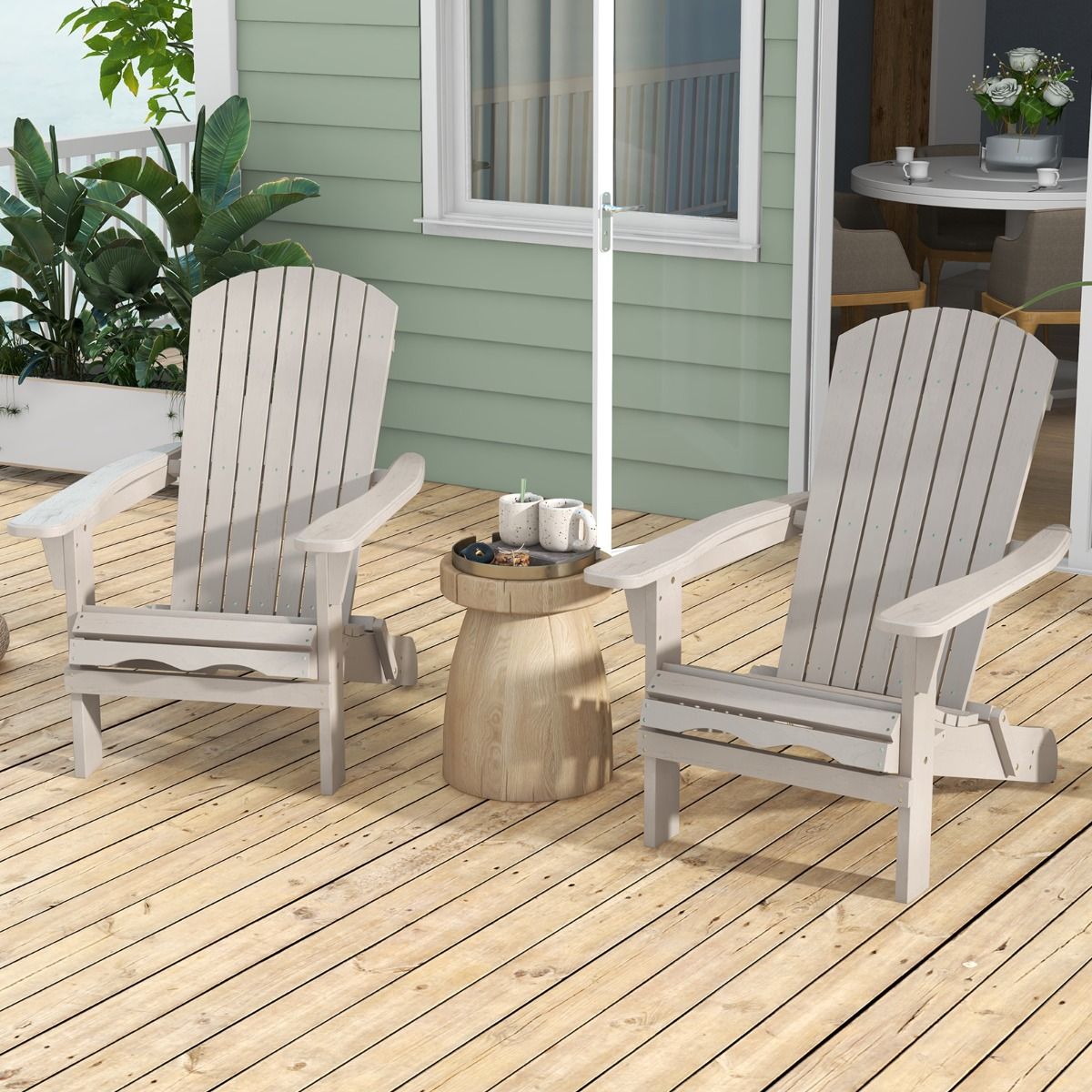 Chaises Adirondack pliantes Coast - lot de 2 - ergonomiques et robustes - grises