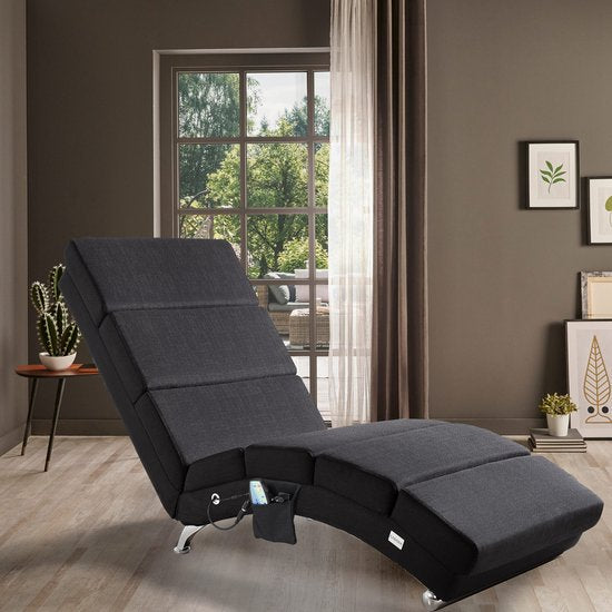 Fauteuil de détente Casaria - Fonctions massage et chauffage - Tissu - Anthracite