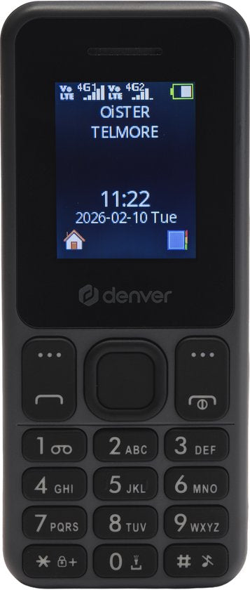 Téléphone portable Denver pour seniors 4G - GSM - Sans smartphone - Radio FM - Double SIM - Sans verrouillage SIM - Modèle 2026 - FAS1880L