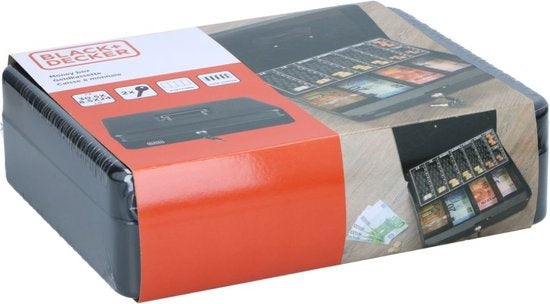 BLACK+DECKER Tirelire - Tirelire avec 2 clés - 30.5 x 8.5 x 24 CM - Métal - Noir