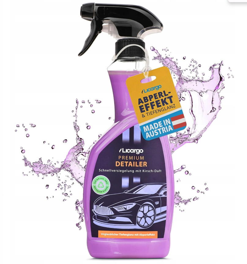 LICARGO Car Quick Detailer : nettoyant et protecteur de peinture – Contenance de 500 ml pour une brillance intense et un effet nacré extrême – Convient à tous les types de peinture, aux jantes et aux plastiques – Liquide conditionné dans un flacon en plas