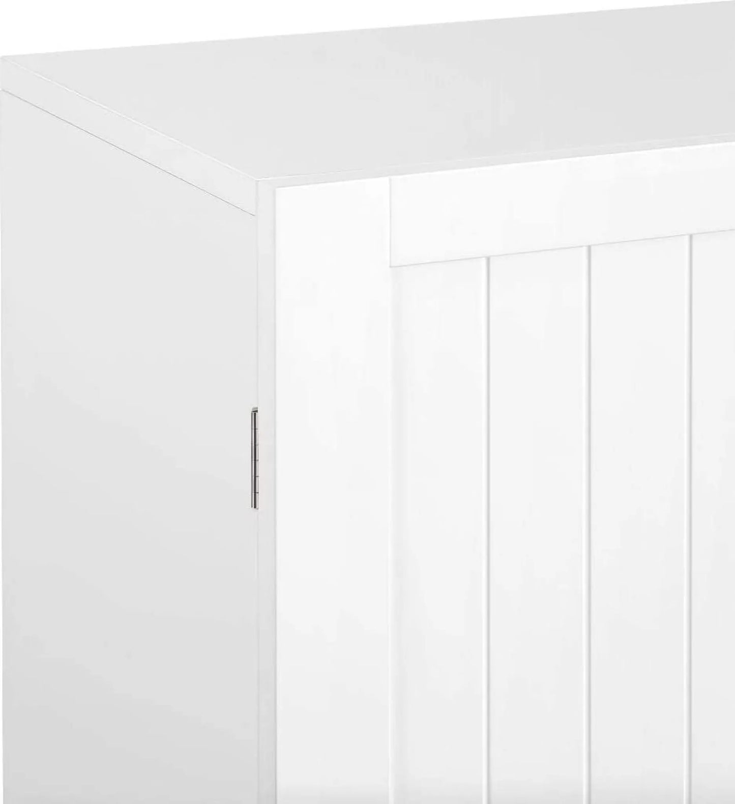 Yaheetech Meuble mural avec 2 portes - avec étagères réglables en hauteur, ferrures métalliques et surface lisse - pour salle de bains, cuisine et chambre - MDF blanc E1 - 59,5 x 31 x 59,5 cm