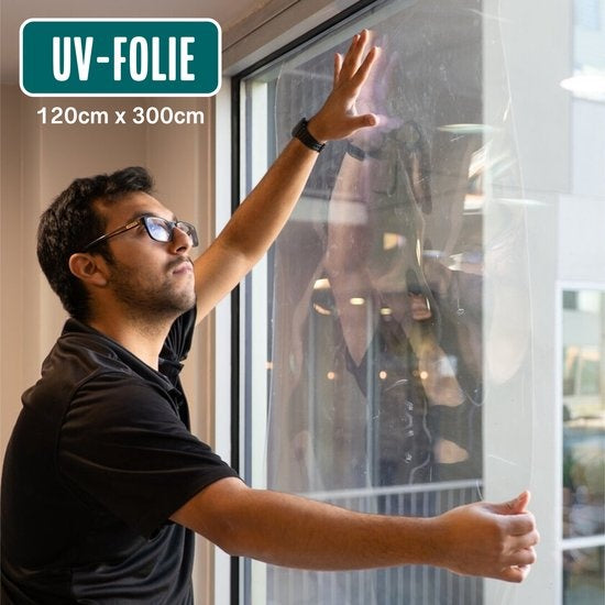 Homewell Film pour fenêtre HR++ 120x300cm - 99% de protection UV - Autocollant statique - Isolant - Transparent