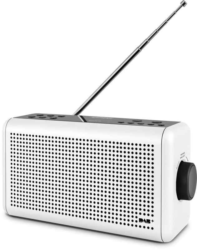 Nordmende Transita 210 Radio stéréo DAB+ et FM avec Bluetooth - Rechargeable et portable - Blanc - 24 x 13 x 6 cm