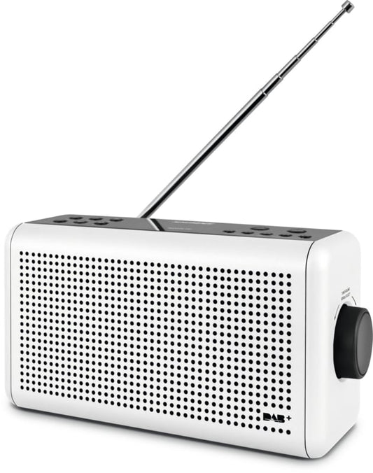 Nordmende Transita 210 Radio stéréo DAB+ et FM avec Bluetooth - Rechargeable et portable - Blanc - 24 x 13 x 6 cm