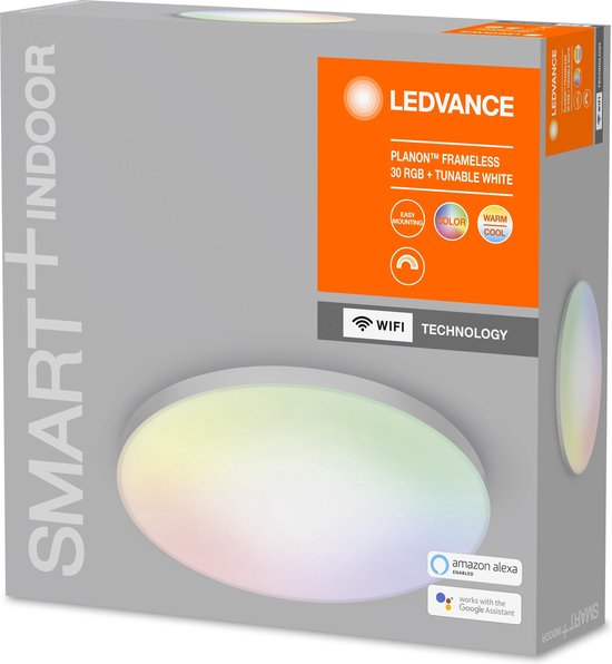 LEDVANCE Luminaire : pour plafond, SMART+ MULTICOLOR / 2 W, 22-...24- V, angle de rayonnement : 11-, réglable blanc/RGB, 3-65- K, matériau du corps : aluminium, IP2-