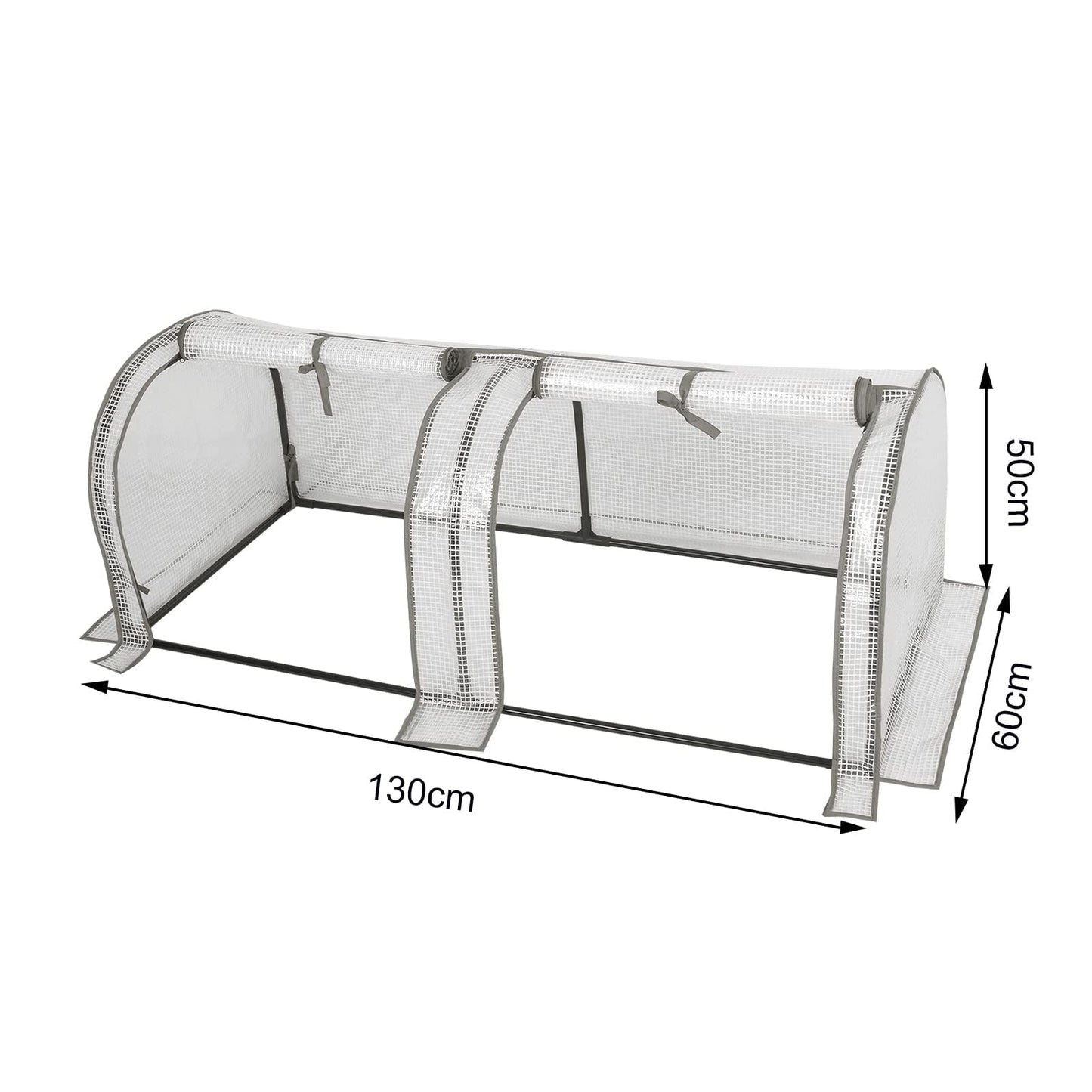 Serre à tomates WOLTU - mini-serre pour jardin et balcon - étanche avec film maillé en PE résistant aux UV - 130 x 60 x 50 cm - blanc
