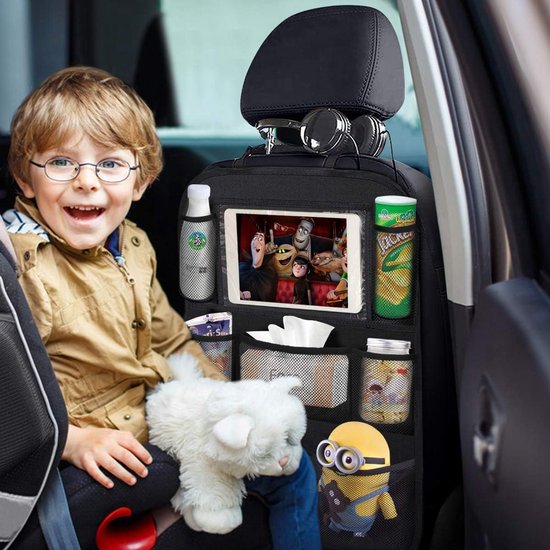 Travelhawk Car organizer - Organisateur de siège auto pour enfants - Avec support pour iPad - Noir