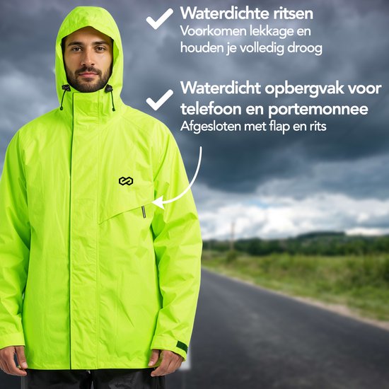 Infinity Goods Combinaison de pluie Nikki - Femmes et hommes - Taille XXXL - Imperméable et respirante - Réfléchissante - Jaune fluo