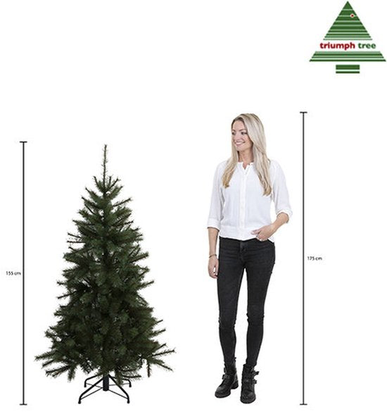 Triumph Tree Forrester - Sapin de Noël aux aiguilles en PVC souple - Décorations de Noël avec des branches à code couleur - Sapin artificiel à structure naturelle - H 155 x Ø 102 cm - Vert