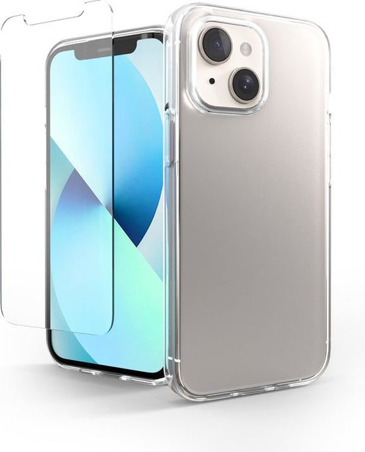 Etui Transparent pour Iphone 13 Etui Transparent et Protecteur d'Ecran Verre Protecteur