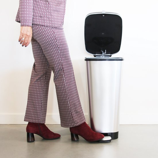 Kis Chic Bin Poubelle à pédale - 50 l - Argent - Taille L