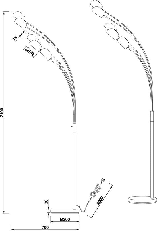 Lampadaire Reality Dito - Noir