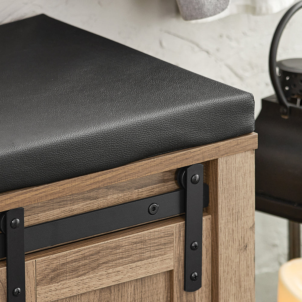 Banc à chaussures avec portes coulissantes SoBuy - 80 x 30 x 45 cm - pour 12 paires - Brun naturel