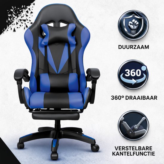 Bayt Gaming chair - Chaise gaming - Chaise gamer confort - Noir et bleu foncé