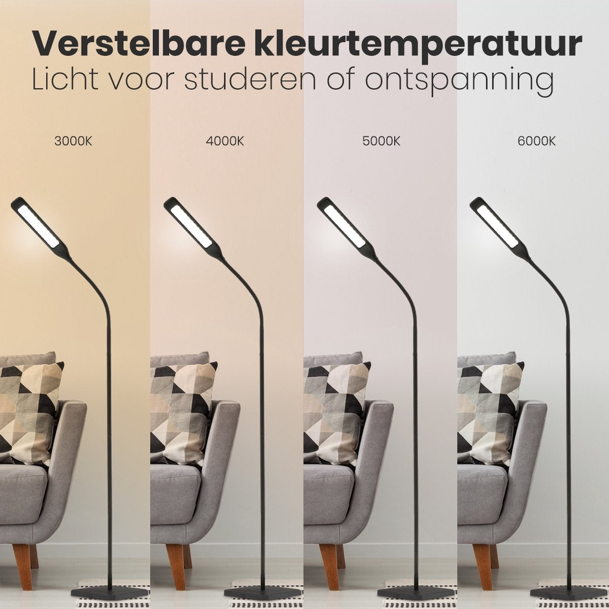 Auronic Floor Lamp - Lampadaire LED - Adapté au salon - Dimmable - Noir