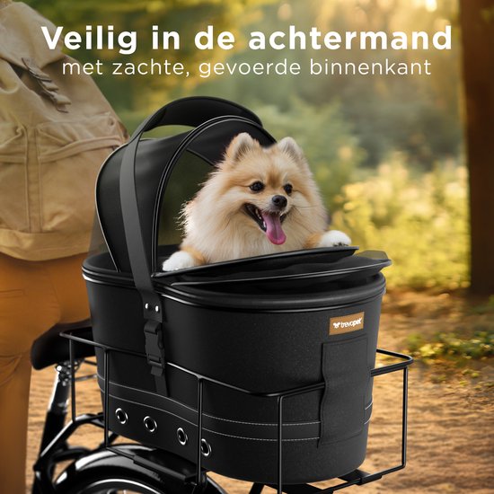 Trevopet® Dog Bike Basket Rear - 2-in-1 Bike Basket Dog & Carry Bag - Convient aux vélos électriques - Jusqu'à 12 kg - Matière Oxford robuste