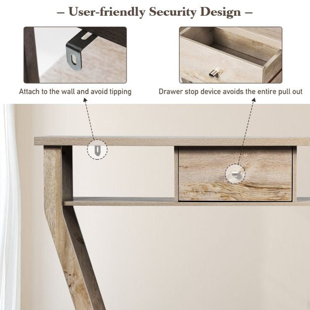 Table console Coast avec tiroir et étagère - 3 niveaux - Moderne