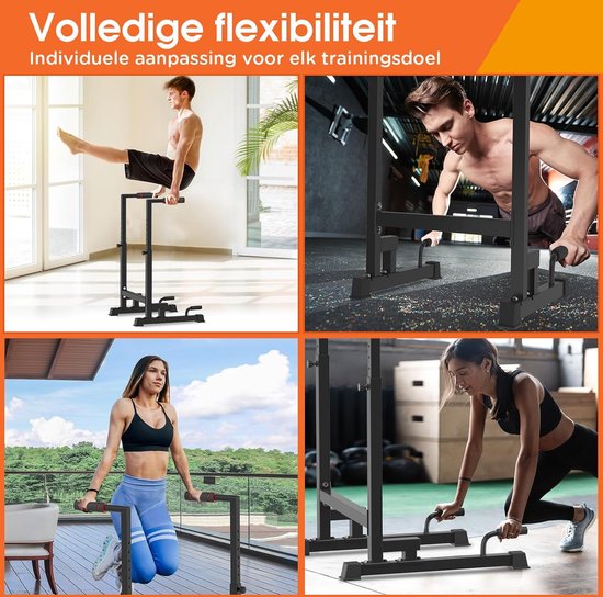DH FitLife Dip Bars | Dip Stand Station | Power Station Fitness Equipment for Home | Parallettes Calisthenics Training Equipment | Individually Adjustable Height for Strength Training