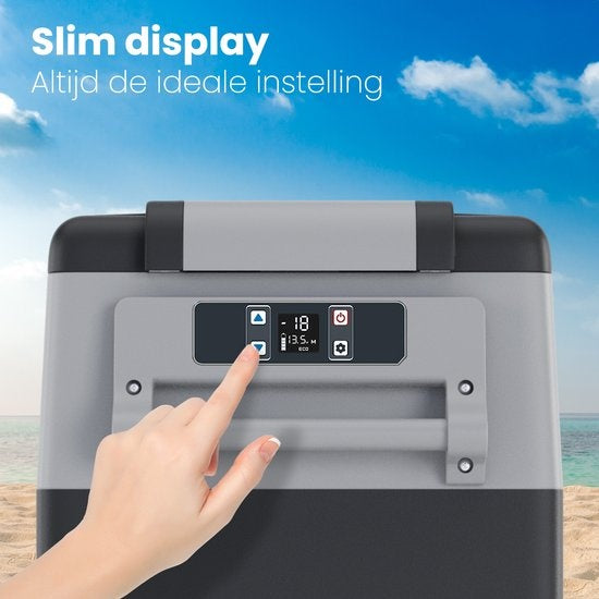 Glacière électrique à compresseur Auronic - 49.5L - Chargeur voiture 12V Prise de courant 230V - Gris