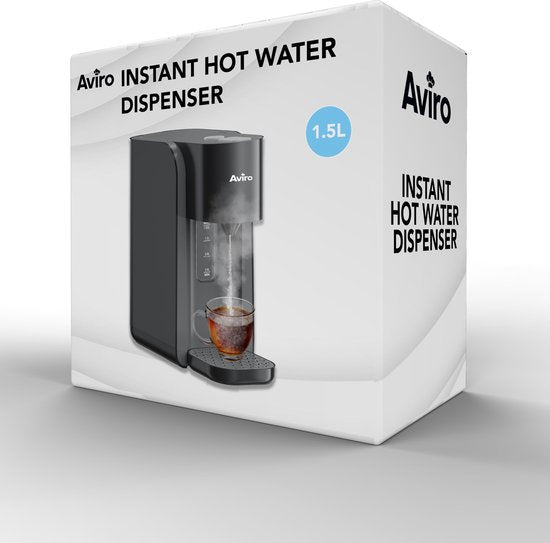 Aviro Distributeur d'eau chaude - Robinet d'eau chaude - 100°C - Bouilloire instantanée de luxe - 2200W - 1.5L Noir