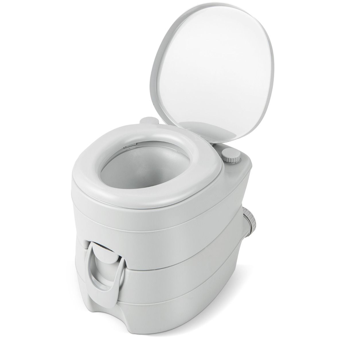 Toilette de camping portable Coast - Réservoir d'eau 20L détachable - avec pompe de chasse d'eau - 45 x 40 x 42 cm - Gris