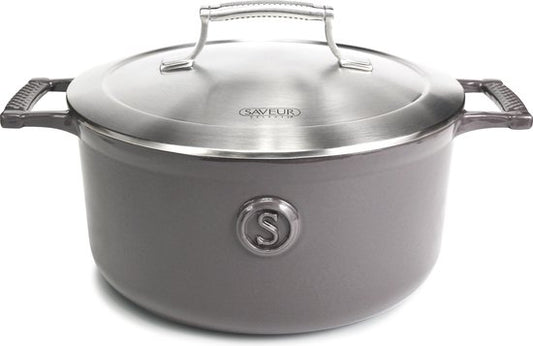 Cocotte en fonte - Saveur Selects - Ø25 cm - Sans PFAS - Compatible induction et toutes sources de chaleur - Gris