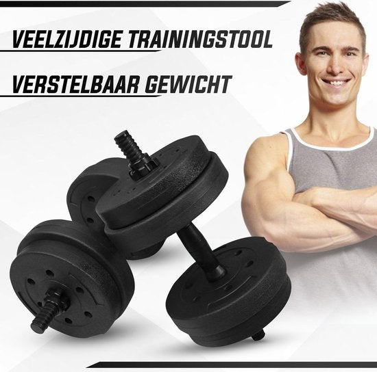 Fitby Dumbells 10 kg - Jeu de poids - haltères réglables - Fitness - jeu d'haltères - jeu d'haltères