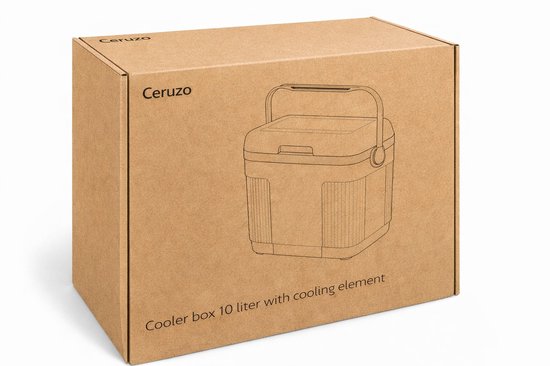 Glacière Ceruzo 10 L – Compacte – Élément réfrigérant intégré au couvercle – Glacière de camping – Blanc et vert