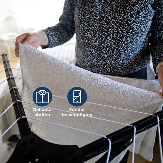 Séchoir à linge électrique Nexxt – 17M – Économe en énergie (10 W) – Pliable – Rotation automatique