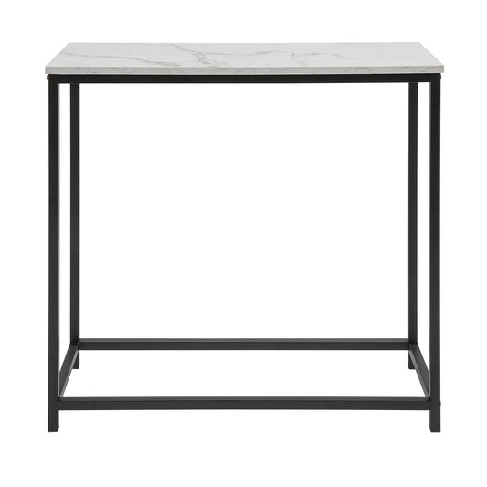 SoBuy Table console - Plateau blanc - Cadre métal noir - 80x75x30cm - Industriel - FSB29-SCH
