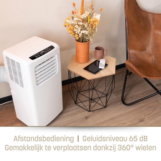 Climatiseur mobile - Eden ED-7007 Climatiseur avec télécommande - 7 000 BTU – Classe énergétique A - Pour des pièces jusqu'à 60 m³ - Réglage de la température de 16 °C à 31 °C - Climatiseur puissant, ventilateur et déshumidificateur tout-en-un + Kit de ca