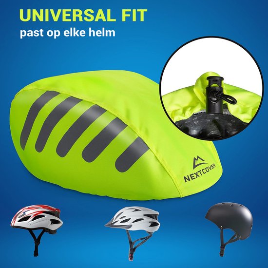 NEXTCOVER® Housse de pluie universelle pour casque de vélo - Housse de casque 100% étanche au vent et à l'eau - Housse de pluie réfléchissante pour tous les casques de vélo - Housse de casque étanche avec marquage de sécurité réfléchissant
