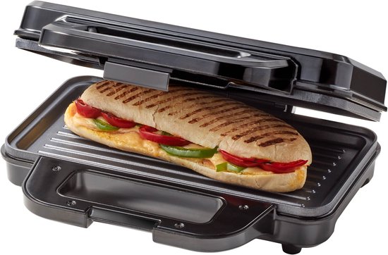 Appareil à croque-monsieur Tomado TGP2002S pour 2 croque-monsieur - Plaque de cuisson - Panini - Sans PFAS - 1 000 watts - Acier inoxydable